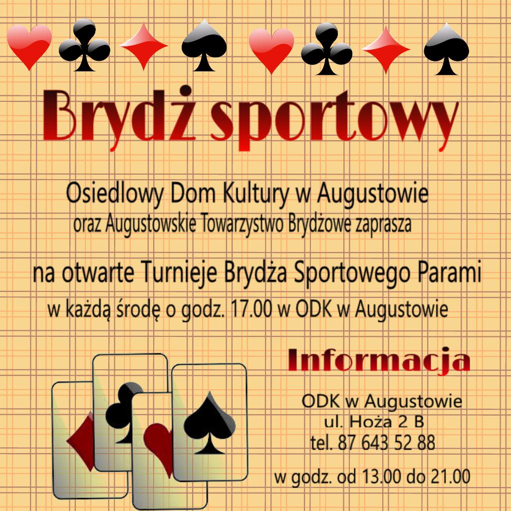 plakat ODK brydz sportowy 2016