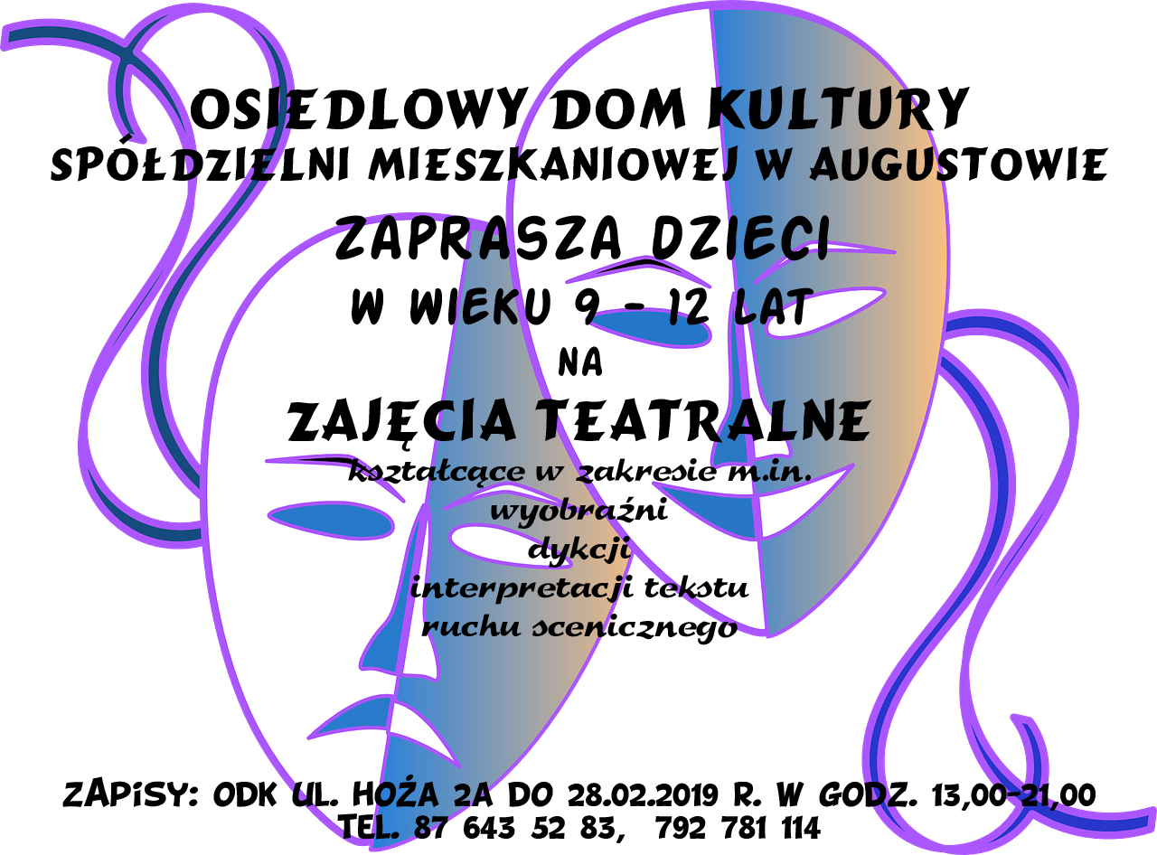 plakat zajecia teatralne 201902
