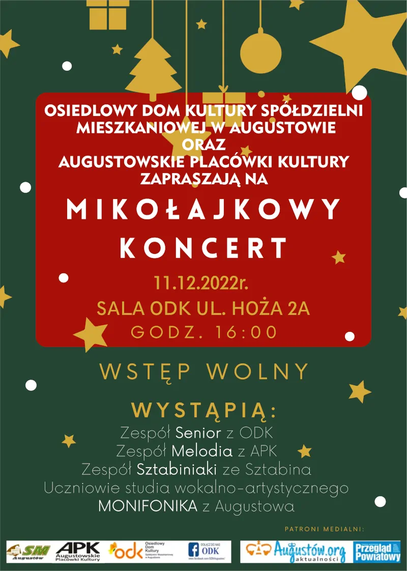 plakat mikolajkowy koncert 2022